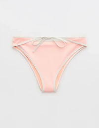 Aerie Ribbed High Cut Mid Rise Cheeky Bikini Bottom