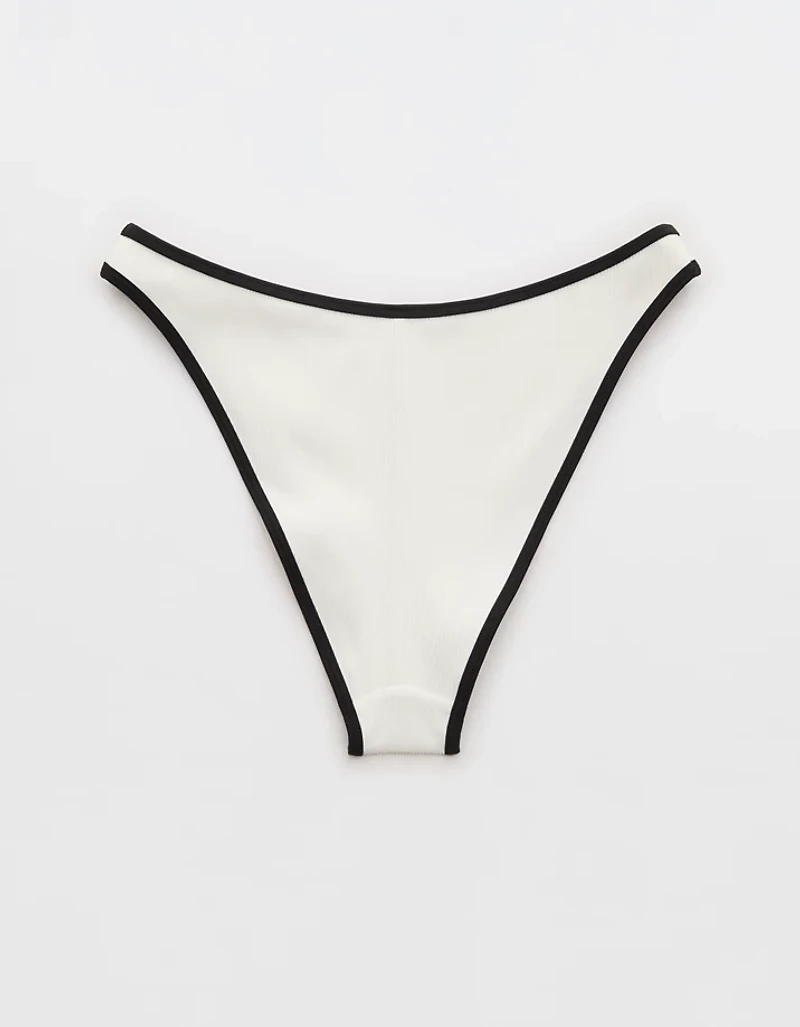 Aerie Mid Rise Cheeky Ribbed Bikini Bottom