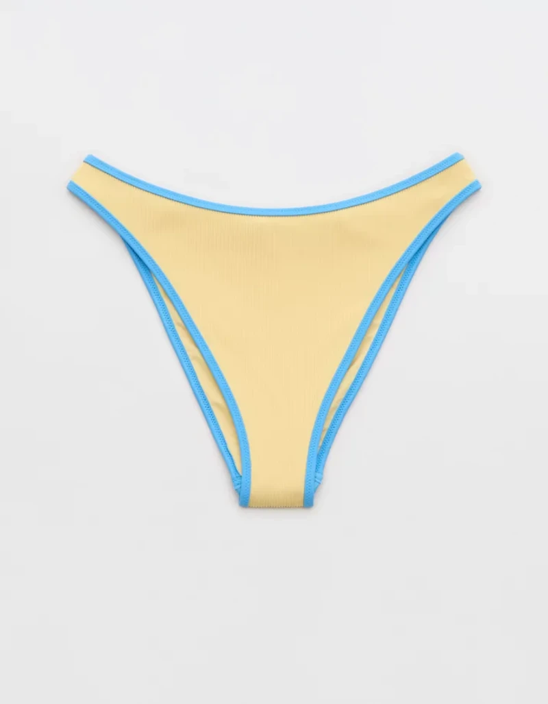 Aerie Mid Rise Cheeky Ribbed Bikini Bottom