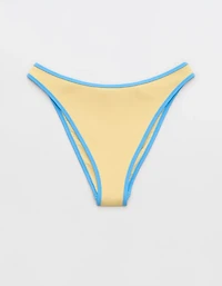 Aerie Mid Rise Cheeky Ribbed Bikini Bottom