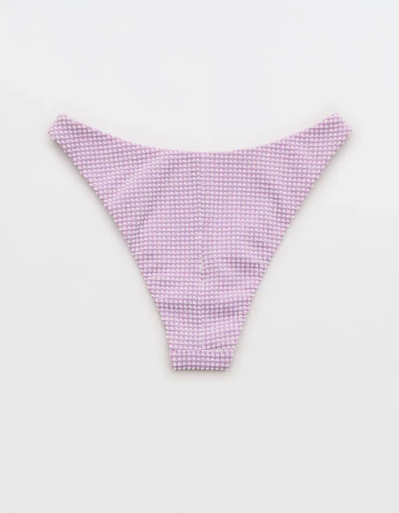 Aerie Seersucker Mid Rise Cheeky Bikini Bottom