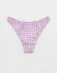 Aerie Seersucker Mid Rise Cheeky Bikini Bottom