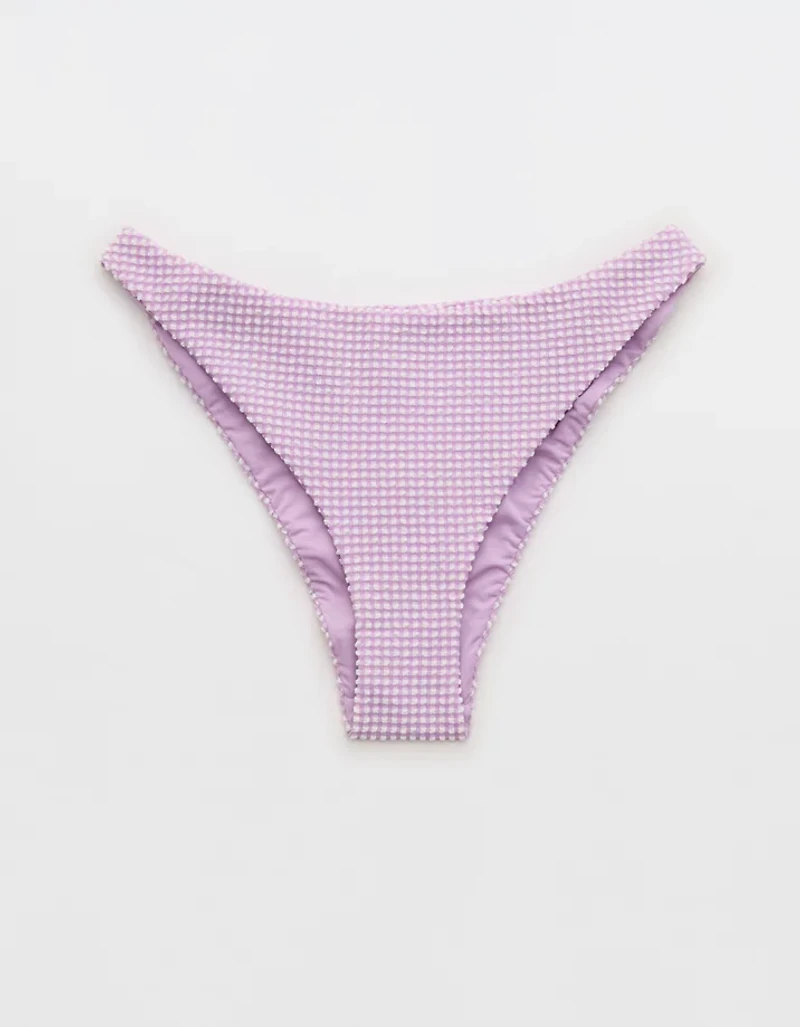 Aerie Seersucker Mid Rise Cheeky Bikini Bottom