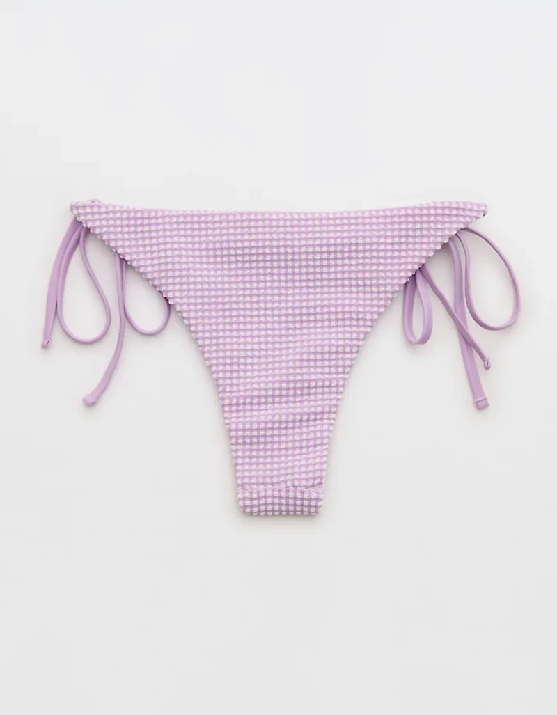 Aerie Seersucker Cheekiest Side Tie Bikini Bottom