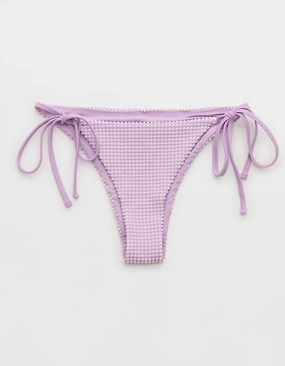 Aerie Seersucker Cheekiest Side Tie Bikini Bottom