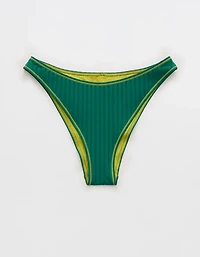 Aerie Ribbed Mid Rise Cheeky Bikini Bottom