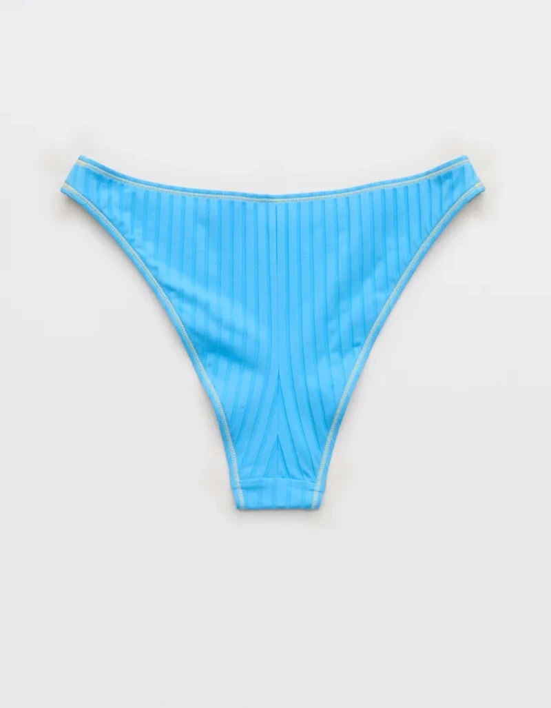 Aerie Ribbed Mid Rise Cheeky Bikini Bottom