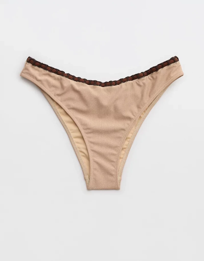 Aerie Crochet Mid Rise Cheeky Bikini Bottom