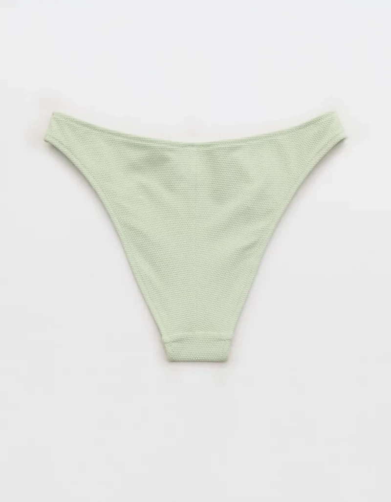 Aerie Pique Mid Rise Cheeky Bikini Bottom