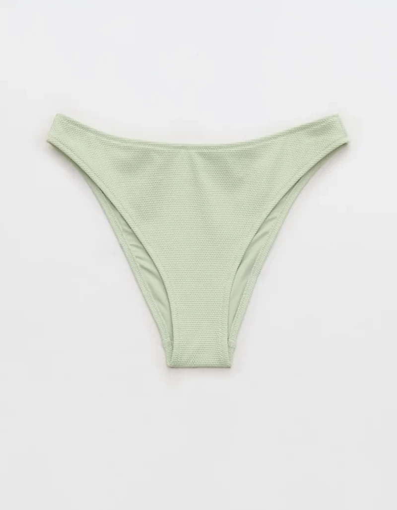 Aerie Pique Mid Rise Cheeky Bikini Bottom