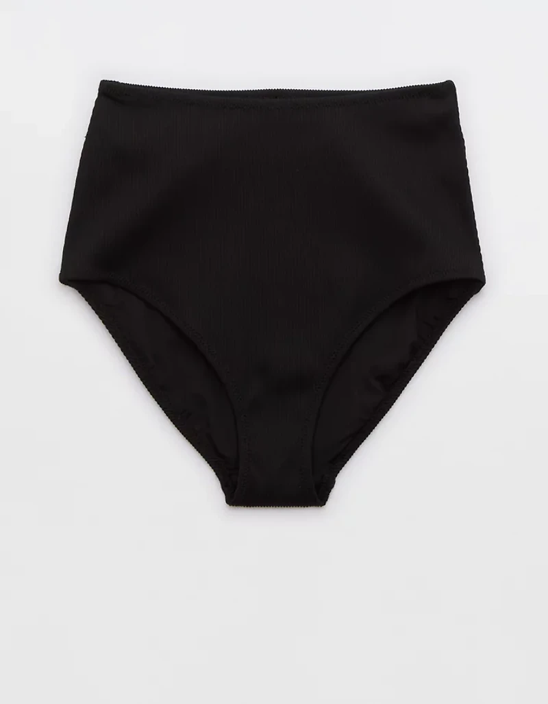 Aerie Ribbed High Waisted Full Coverage Bikini Bottom