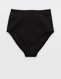Aerie Ribbed High Waisted Full Coverage Bikini Bottom