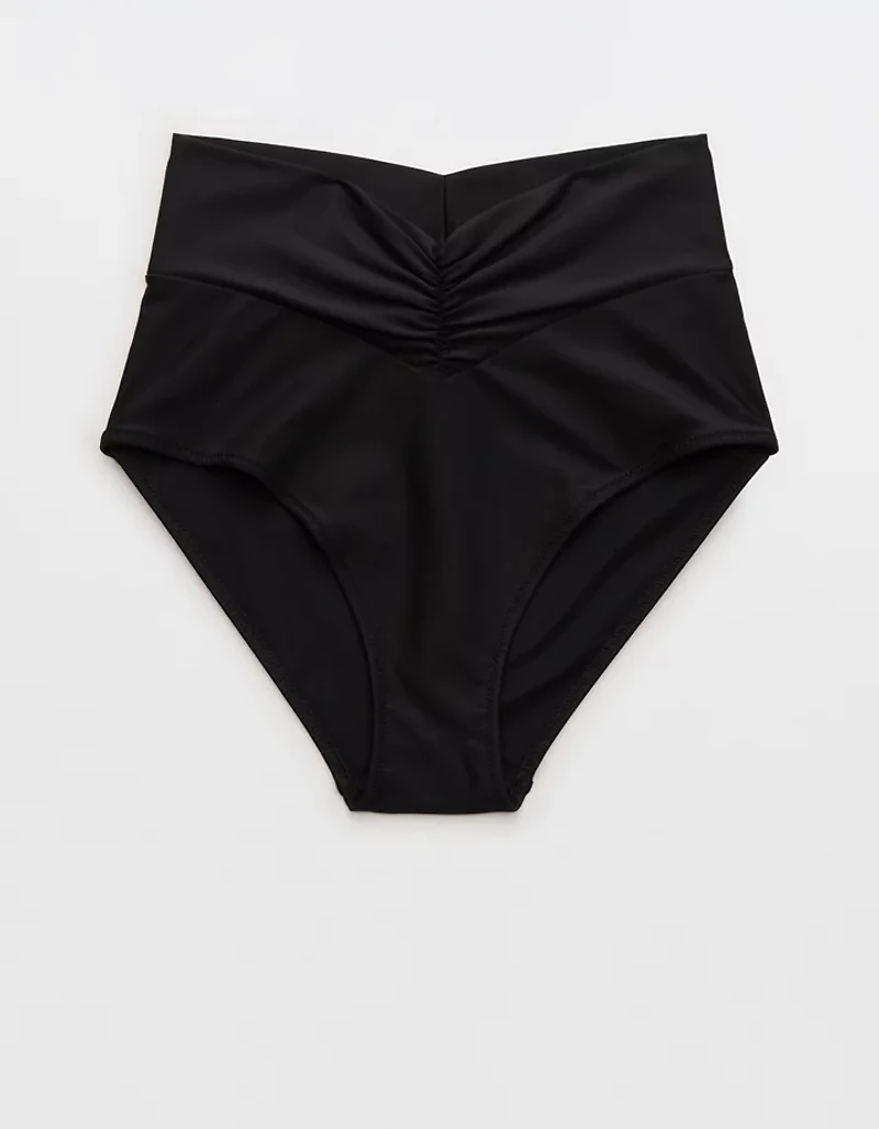 Aerie Ruched High Waisted Full Coverage Bikini Bottom