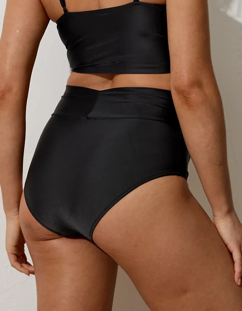 Aerie Ruched High Waisted Full Coverage Bikini Bottom