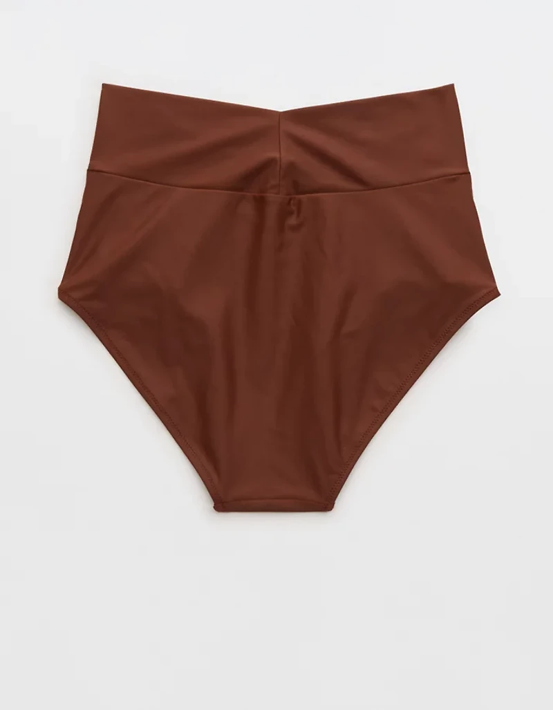Aerie Ruched High Waisted Full Coverage Bikini Bottom