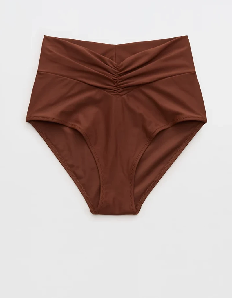 Aerie Ruched High Waisted Full Coverage Bikini Bottom