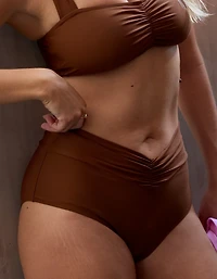 Aerie Ruched High Waisted Full Coverage Bikini Bottom