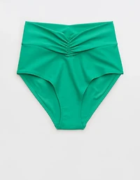 Aerie Ruched High Waisted Full Coverage Bikini Bottom