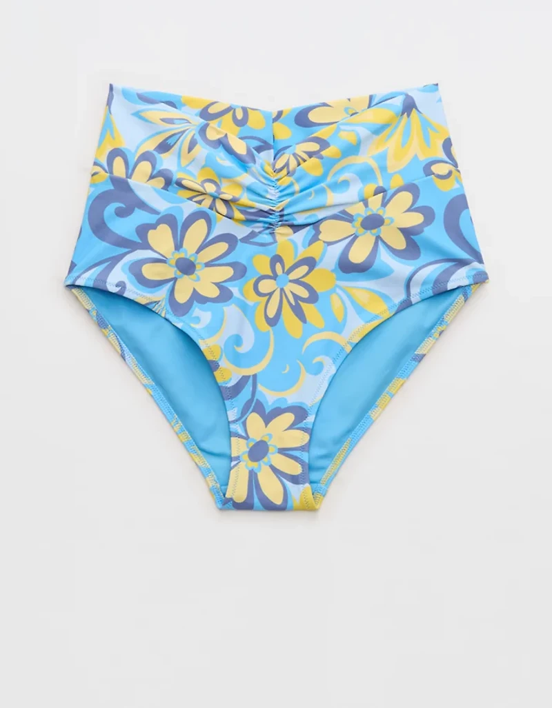 Aerie Ruched High Waisted Full Coverage Bikini Bottom