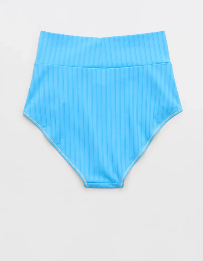 Aerie Ribbed High Waisted Full Coverage Bikini Bottom