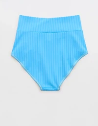 Aerie Ribbed High Waisted Full Coverage Bikini Bottom