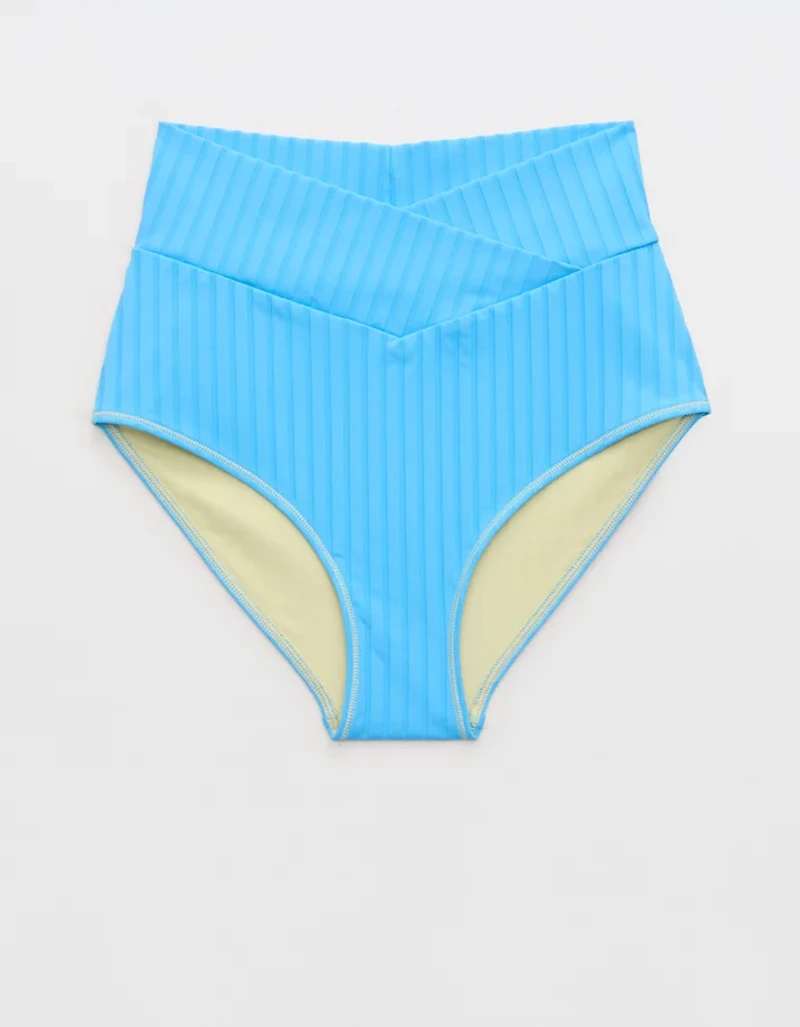 Aerie Ribbed High Waisted Full Coverage Bikini Bottom