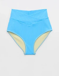 Aerie Ribbed High Waisted Full Coverage Bikini Bottom