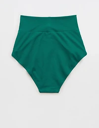 Aerie Pique High Waisted Full Coverage Bikini Bottom