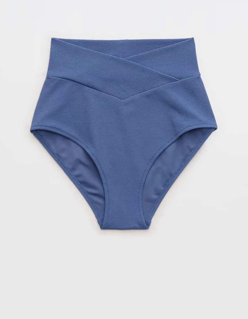 Aerie Pique High Waisted Full Coverage Bikini Bottom