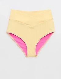 Aerie Ribbed High Waisted Full Coverage Bikini Bottom