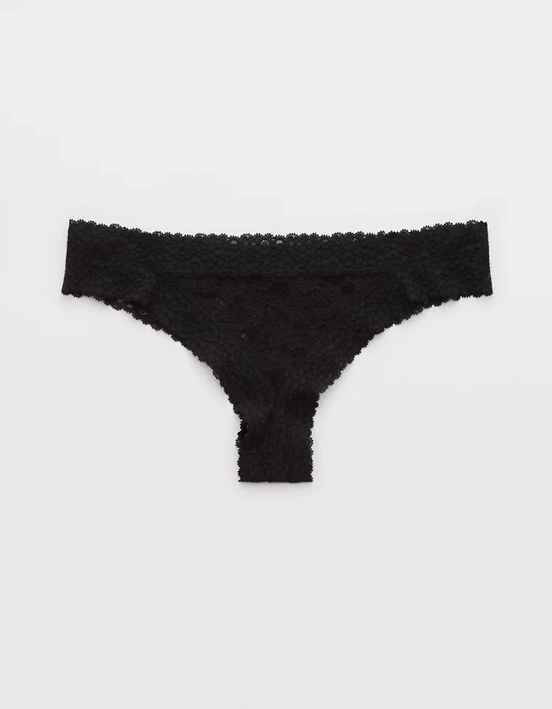 Show Off Vintage Lace Trim Thong Underwear