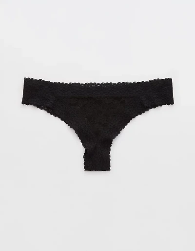 Show Off Vintage Lace Trim Thong Underwear