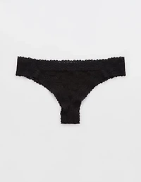 Show Off Vintage Lace Trim Thong Underwear