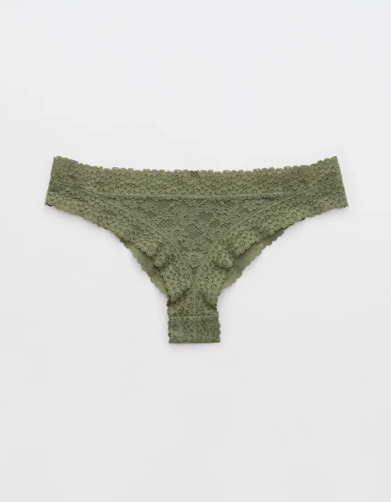 Show Off Vintage Lace Trim Thong Underwear