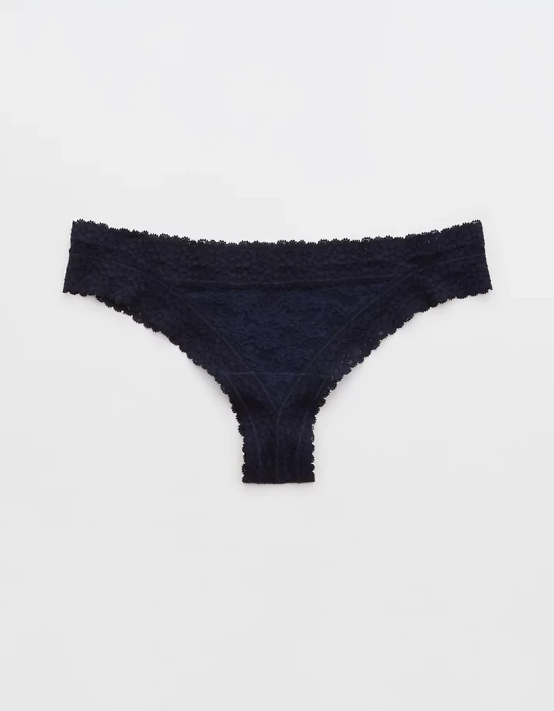 Show Off Vintage Lace Trim Thong Underwear