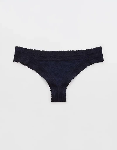 Show Off Vintage Lace Trim Thong Underwear