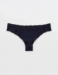 Show Off Vintage Lace Trim Thong Underwear