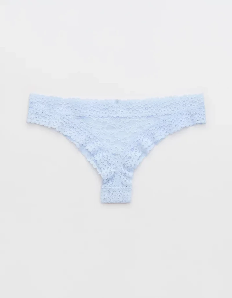 Show Off Vintage Lace Trim Thong Underwear