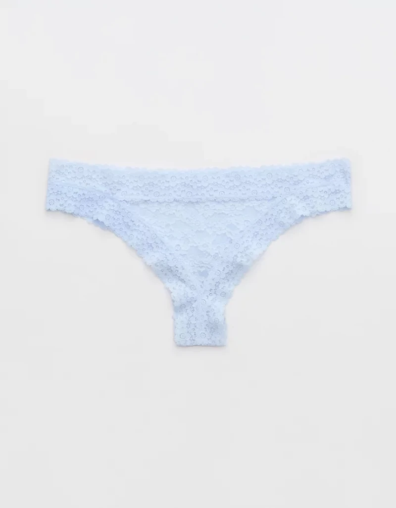 Show Off Vintage Lace Trim Thong Underwear