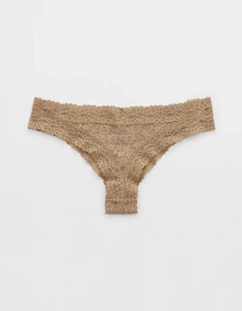 Show Off Vintage Lace Trim Thong Underwear