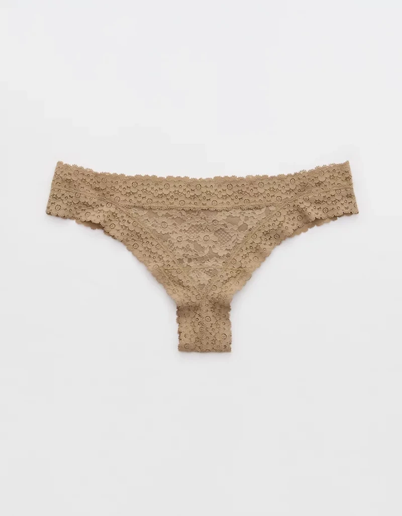Show Off Vintage Lace Trim Thong Underwear