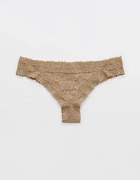 Show Off Vintage Lace Trim Thong Underwear