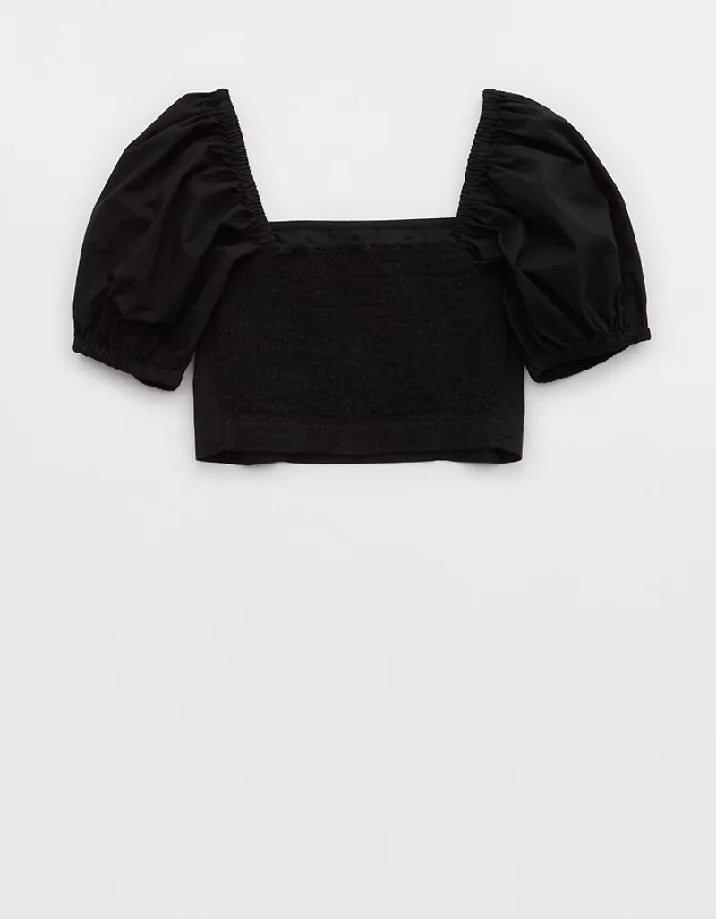 Aerie Puff Sleeve Square Neck Top