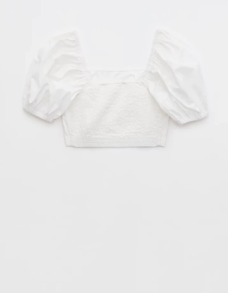 Aerie Puff Sleeve Square Neck Top