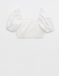 Aerie Puff Sleeve Square Neck Top