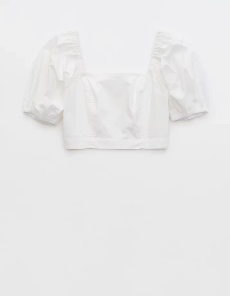 Aerie Puff Sleeve Square Neck Top