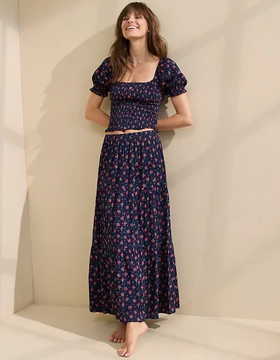 Aerie Puff Sleeve Smocked Top