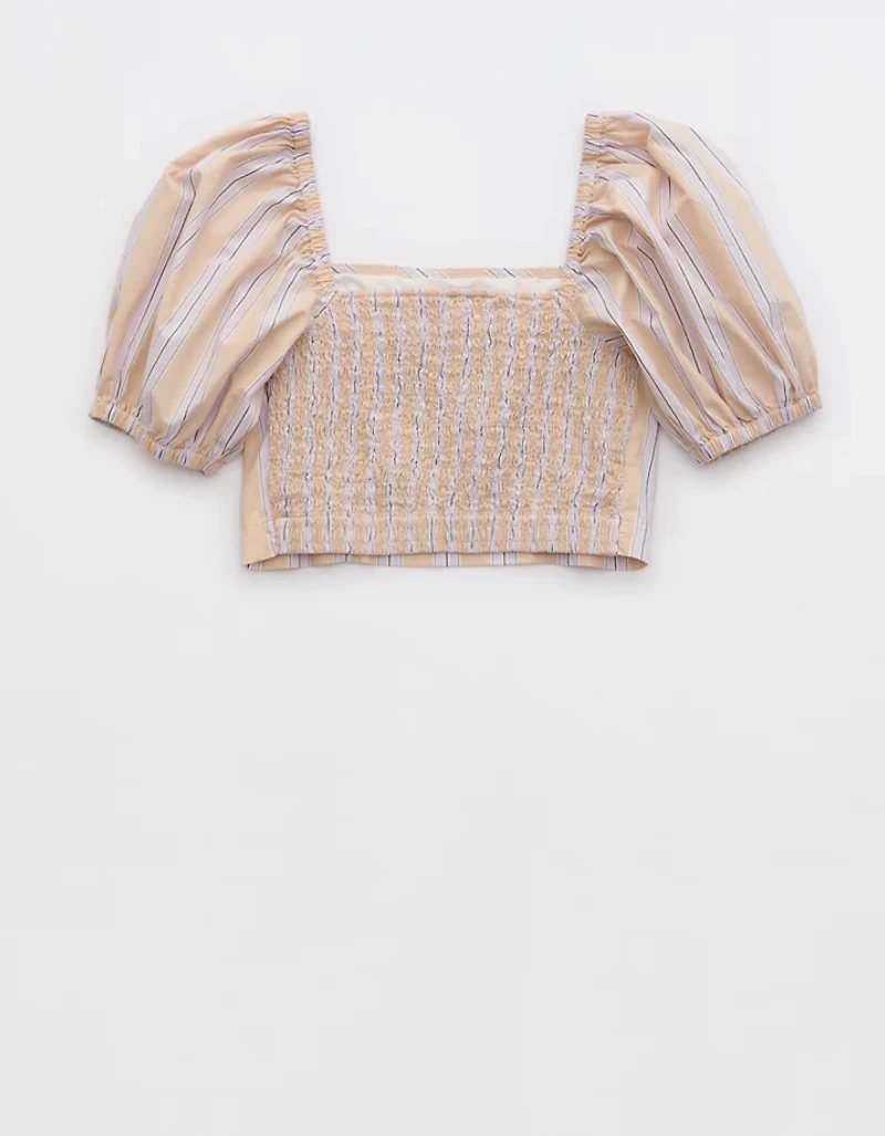 Aerie Puff Sleeve Square Neck Top