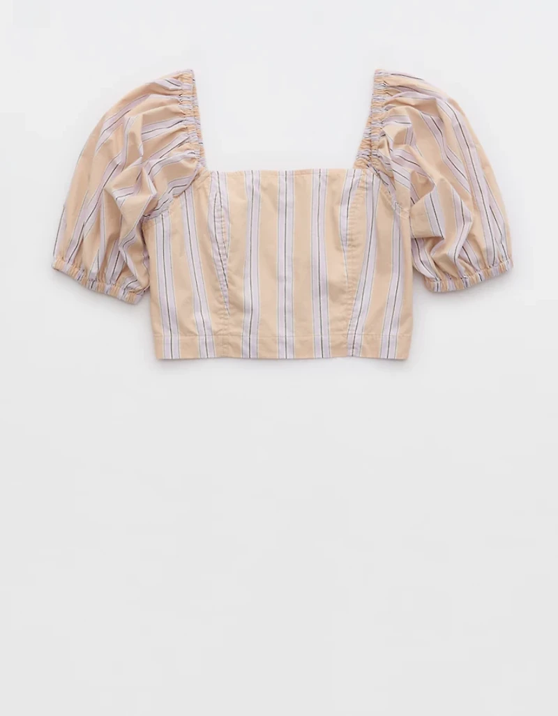 Aerie Puff Sleeve Square Neck Top