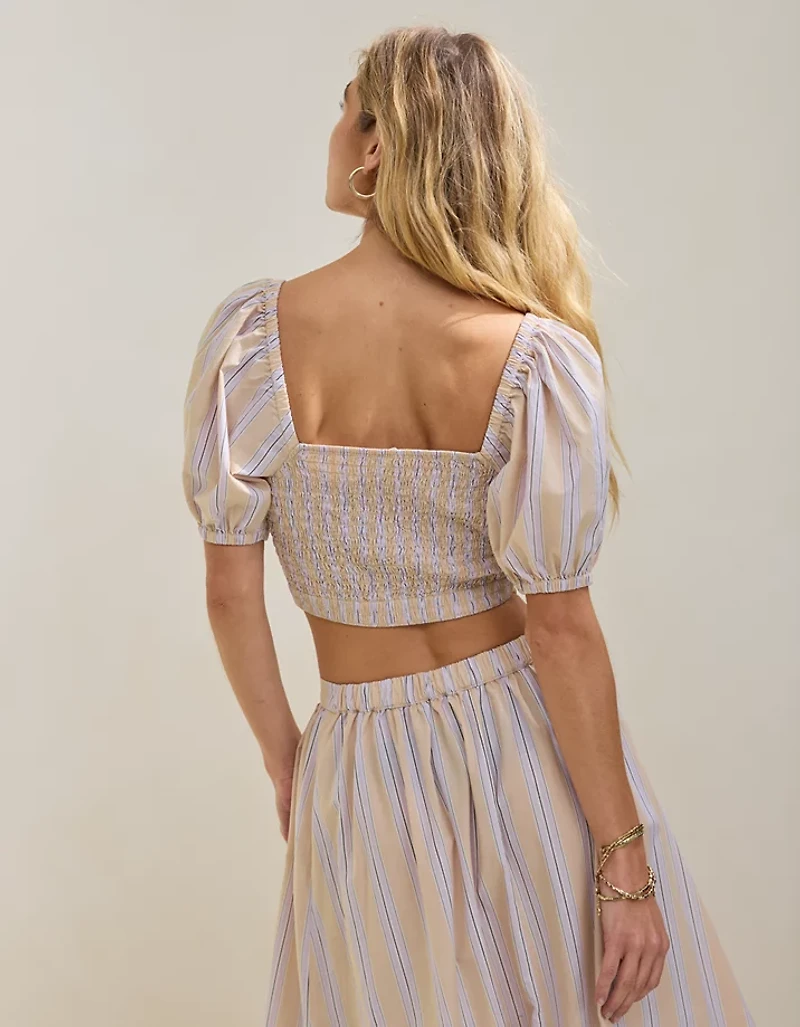 Aerie Puff Sleeve Square Neck Top